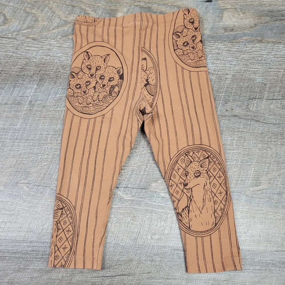 Mini Rodini organic brown fox family leggings - Picture 3 of 6